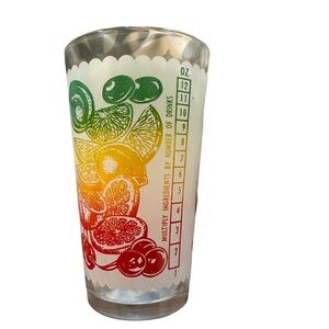 Multi Colored Vintage Mr Bartender Glass with Drink Recipes Whisky Barwa…